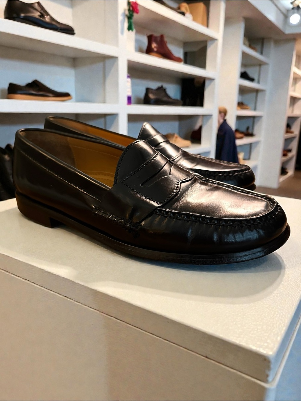 Cole Haan Black Leather Penny Loafers for Men